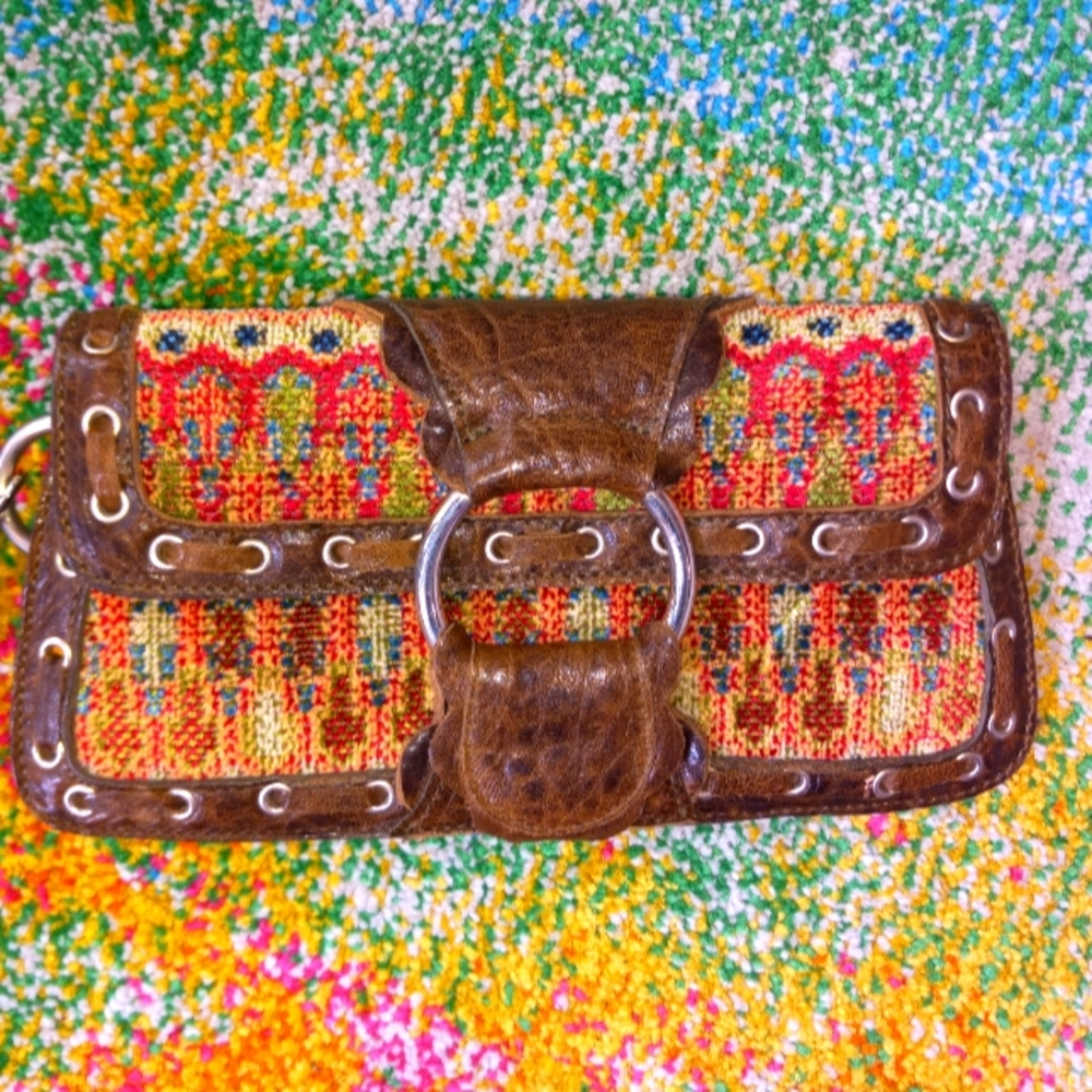 Treesje Carpet leather clutch